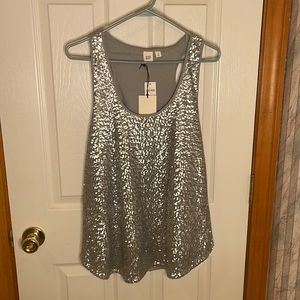 GAP Silver Sequin Top